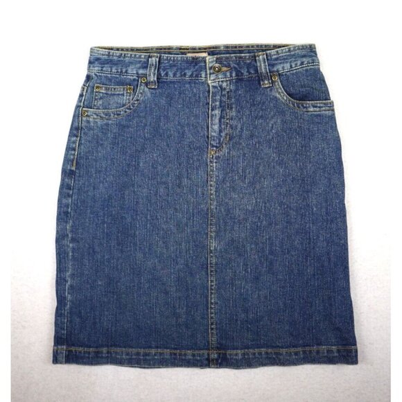 CANYON RIVER BLUES - WOMEN'S MEDIUM WASH DENIM PENCIL SKIRT - SIZE 6 - Picture 1 of 7